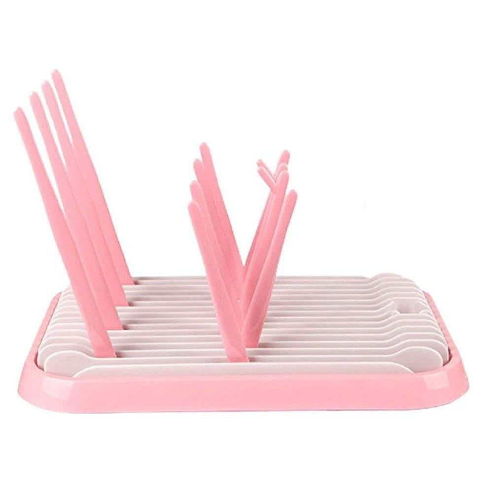 Soporte para Secar Biberones ComfZtar Rosa Portátil 30.6x21.7cm