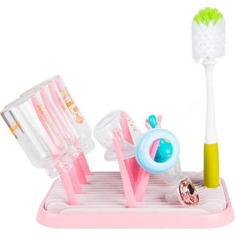 Soporte para Secar Biberones ComfZtar Rosa Portátil 30.6x21.7cm