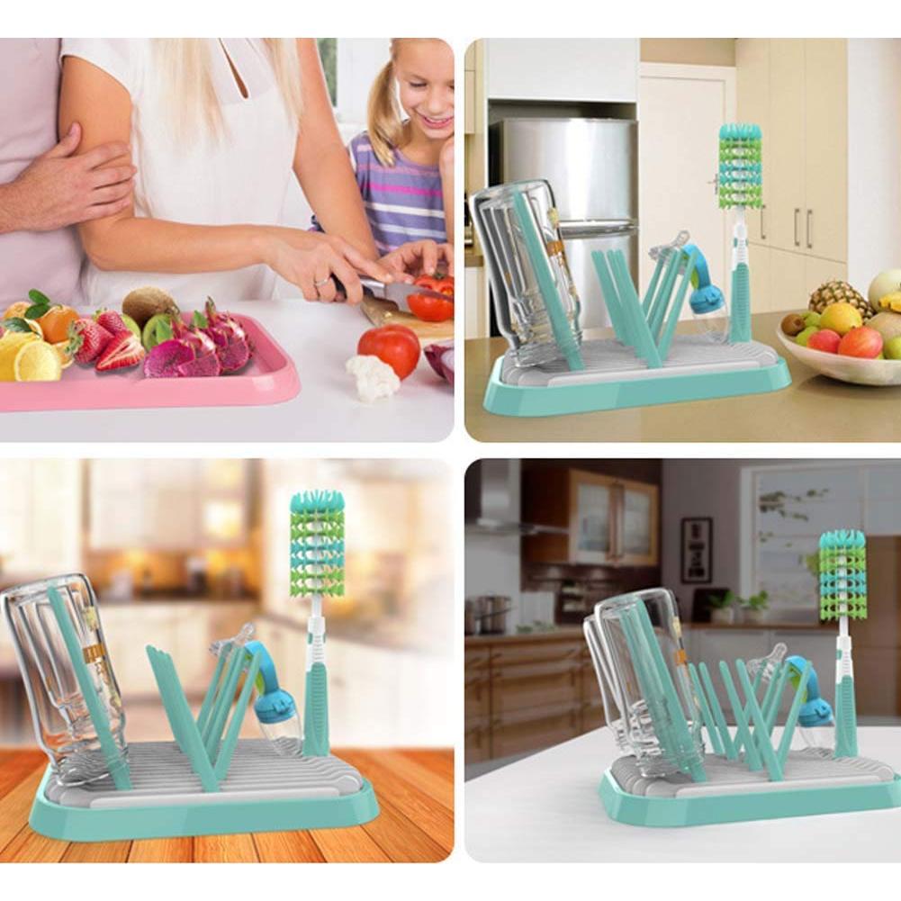 Soporte para Secar Biberones ComfZtar Rosa Portátil 30.6x21.7cm