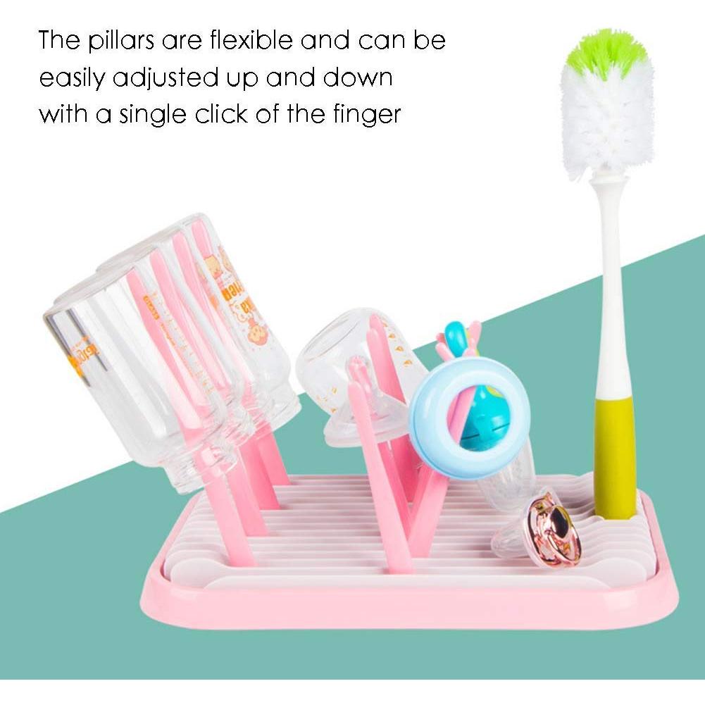 Soporte para Secar Biberones ComfZtar Rosa Portátil 30.6x21.7cm