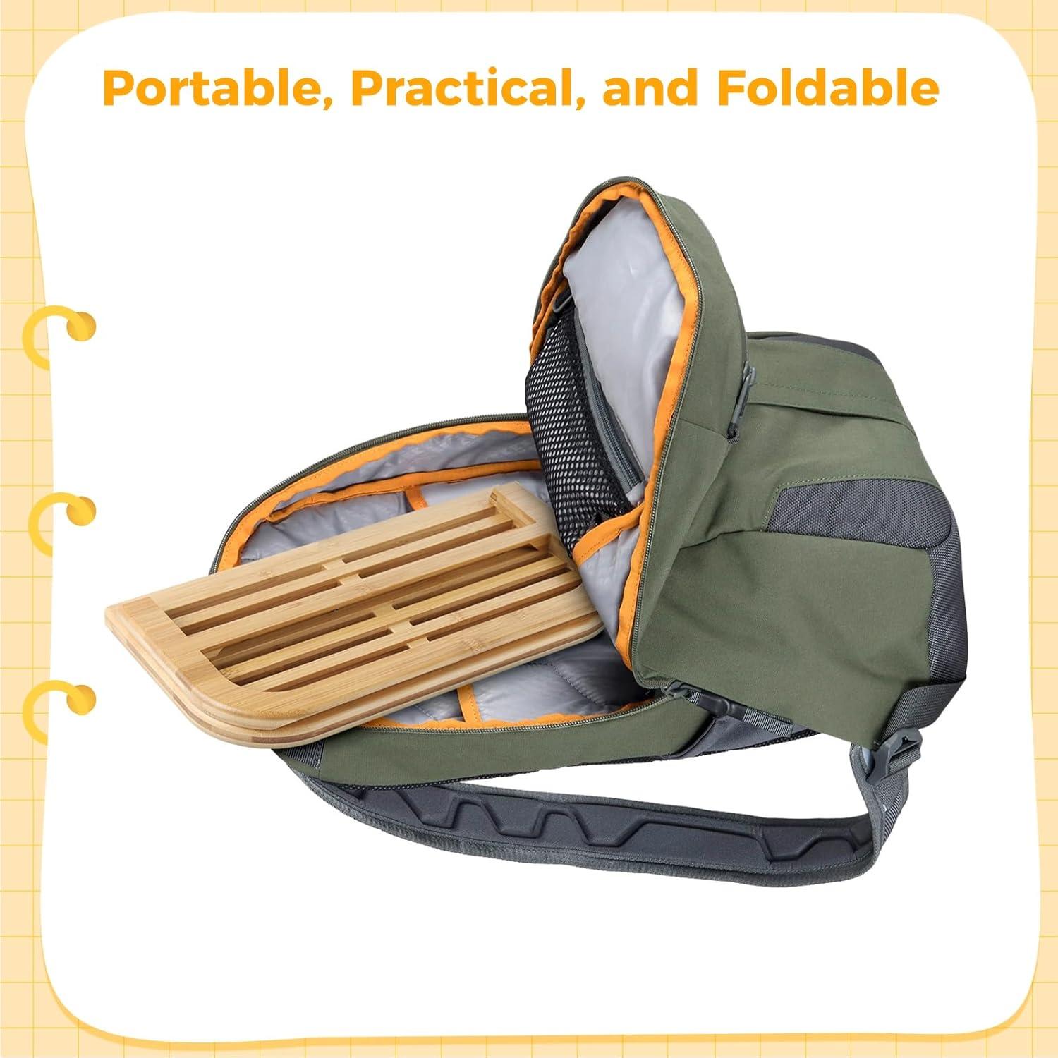 Estante Secador de Biberones Lnrueg de Bambú Plegable 35.5x18.4cm