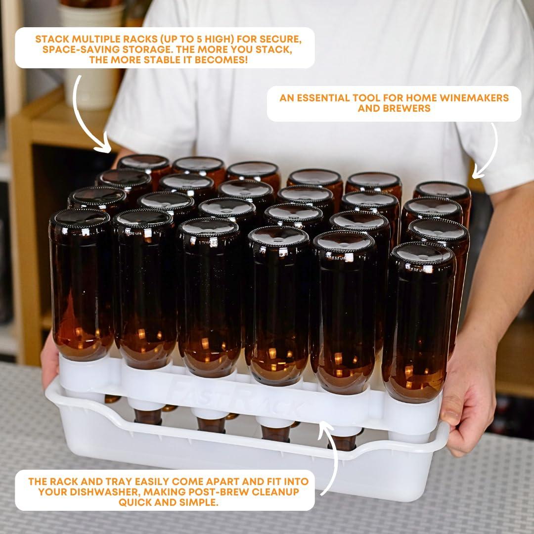 Soporte y bandeja para secar 24 botellas FastFerment - Apto lavavajillas