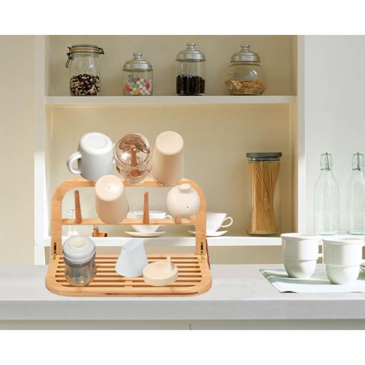 Soporte de Secado de Botellas Eforwest de Bambú Plegable 36.1cm