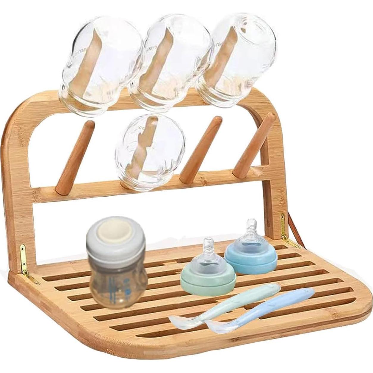 Soporte de Secado de Botellas Eforwest de Bambú Plegable 36.1cm