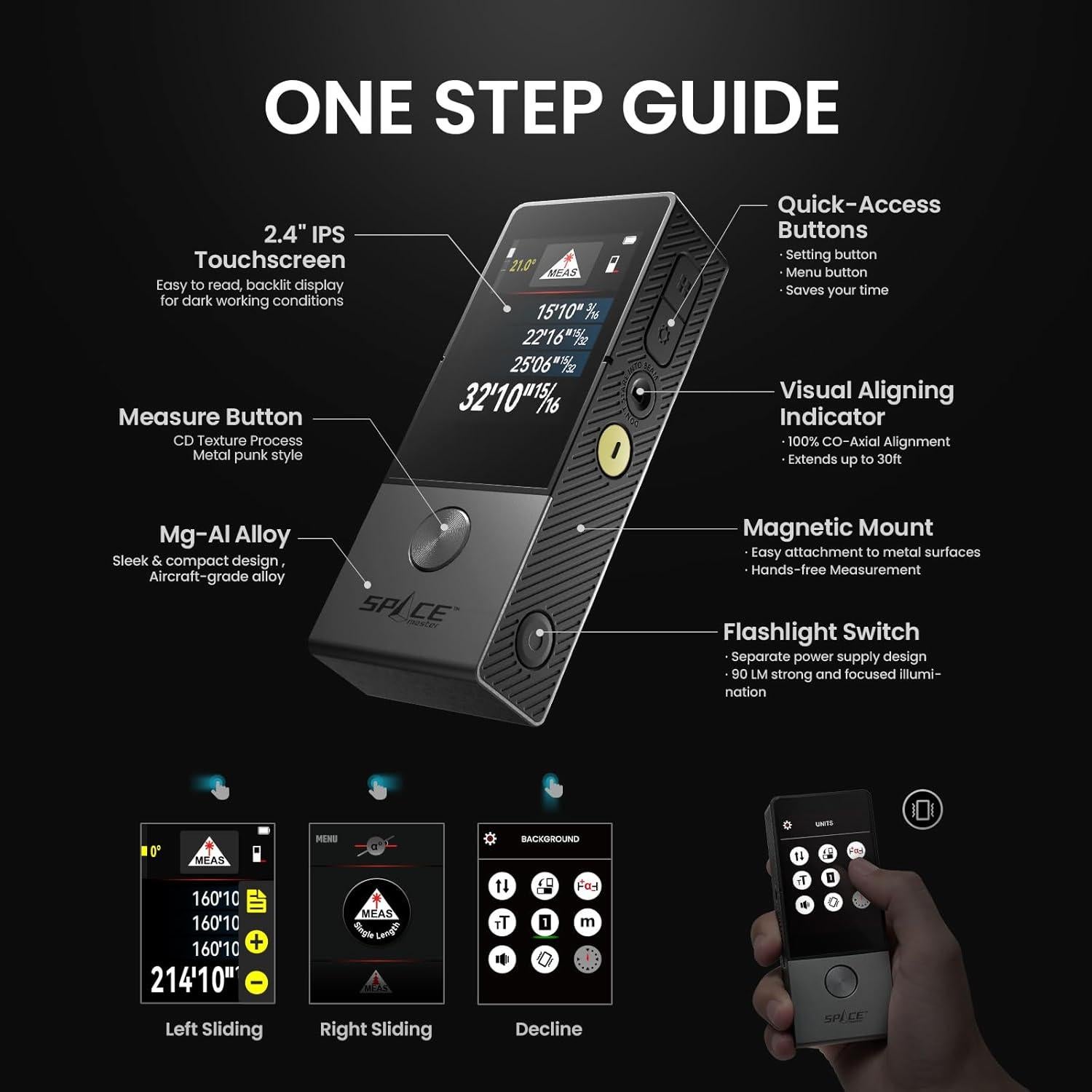 Medidor Láser MiLESEEY D9 Pro 100.58 m Pantalla Táctil