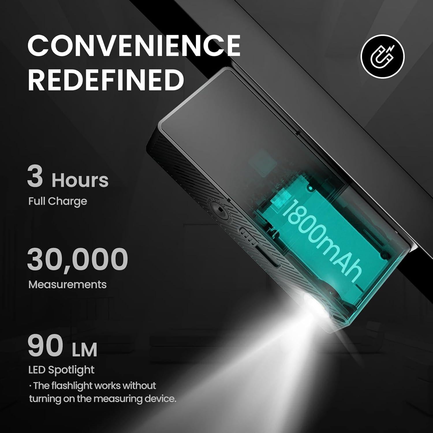 Medidor Láser MiLESEEY D9 Pro 100.58 m Pantalla Táctil