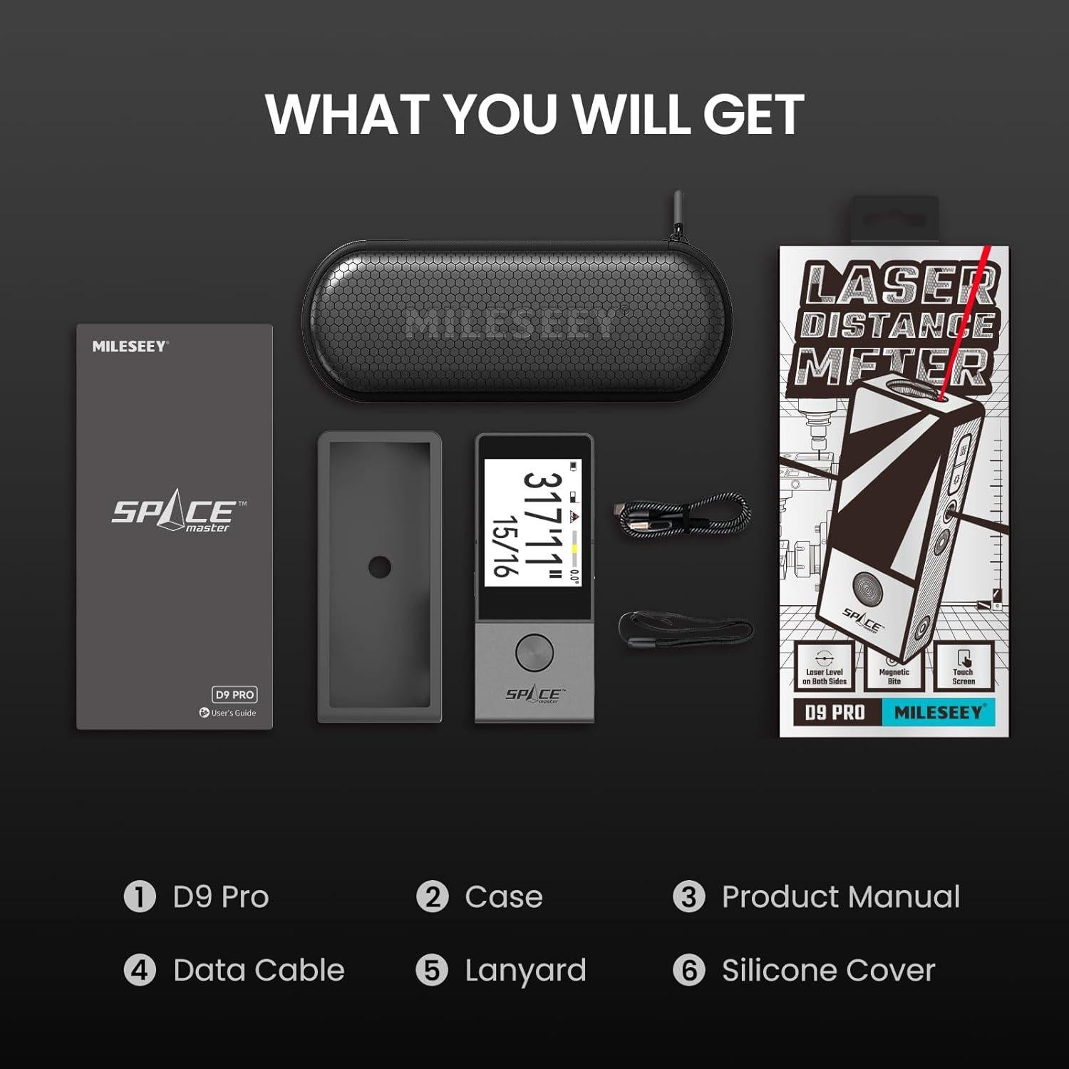Medidor Láser MiLESEEY D9 Pro 100.58 m Pantalla Táctil