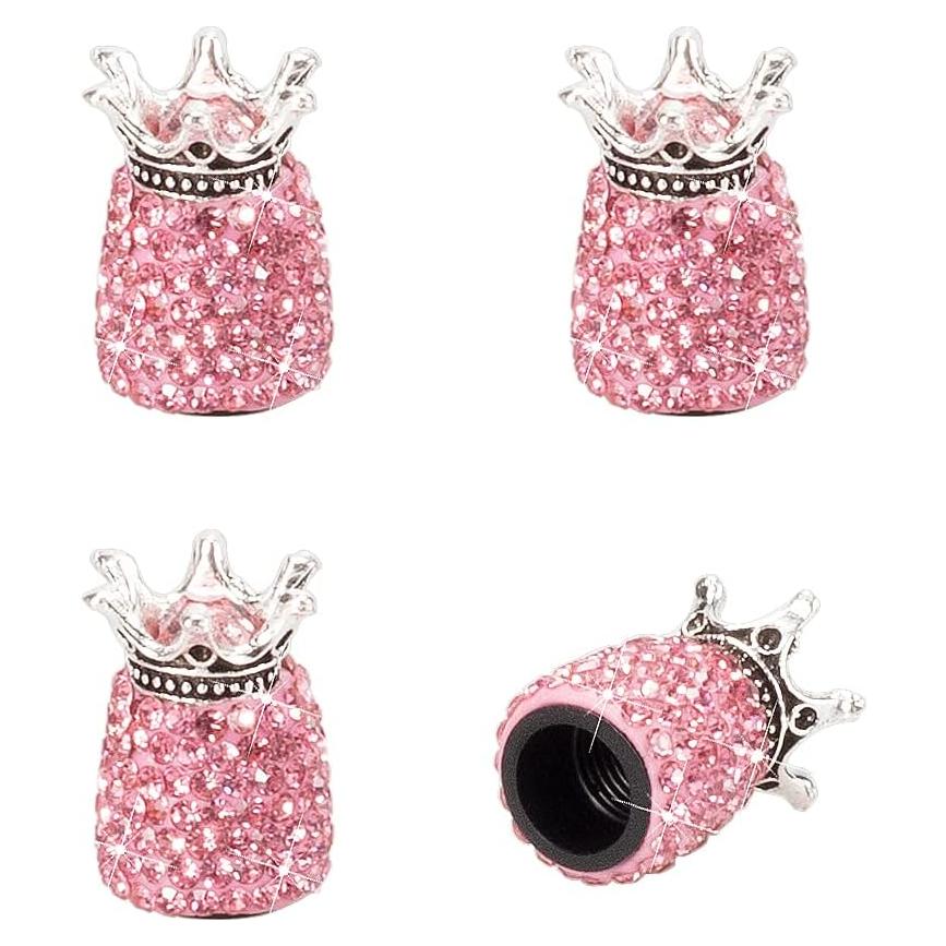 Tapa de Válvula ROSON Rosa, Paquete de 4, Accesorios de Coche