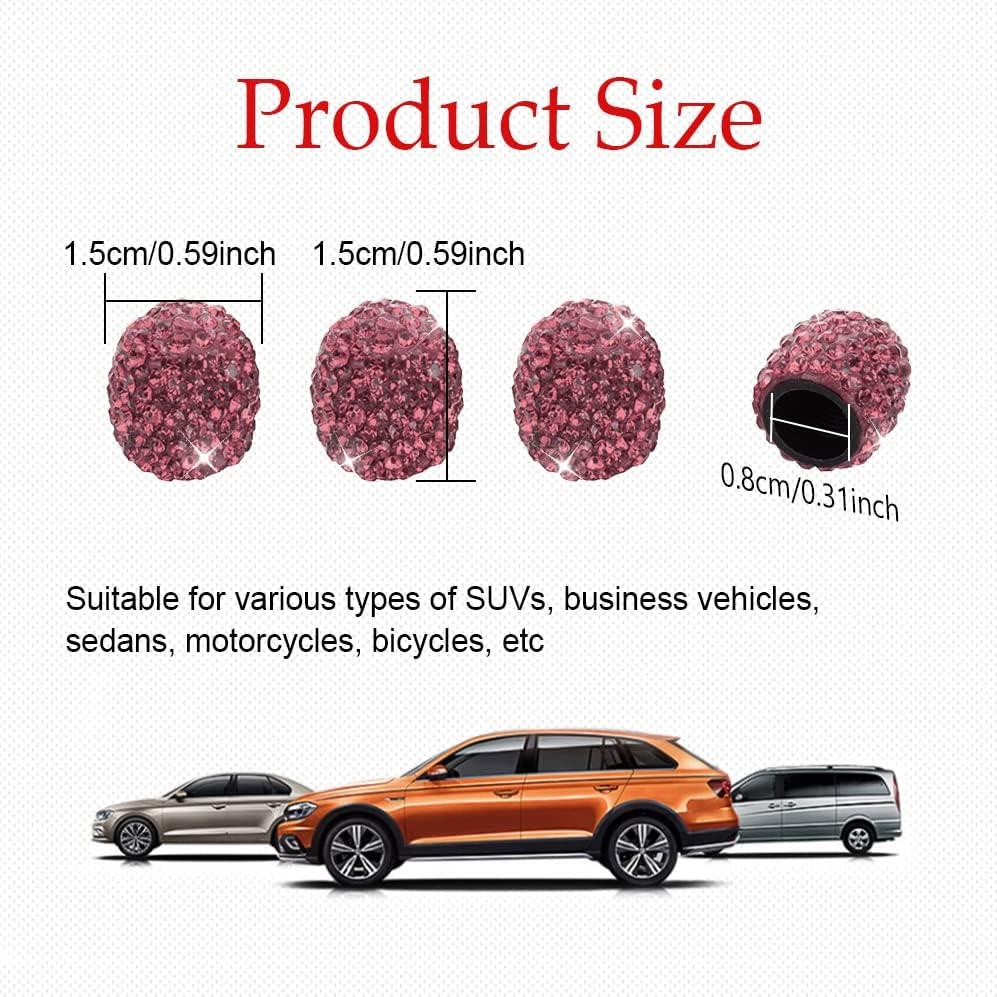 Paquete de 4 Tapas de Válvula Brillantes Deemars Rosa