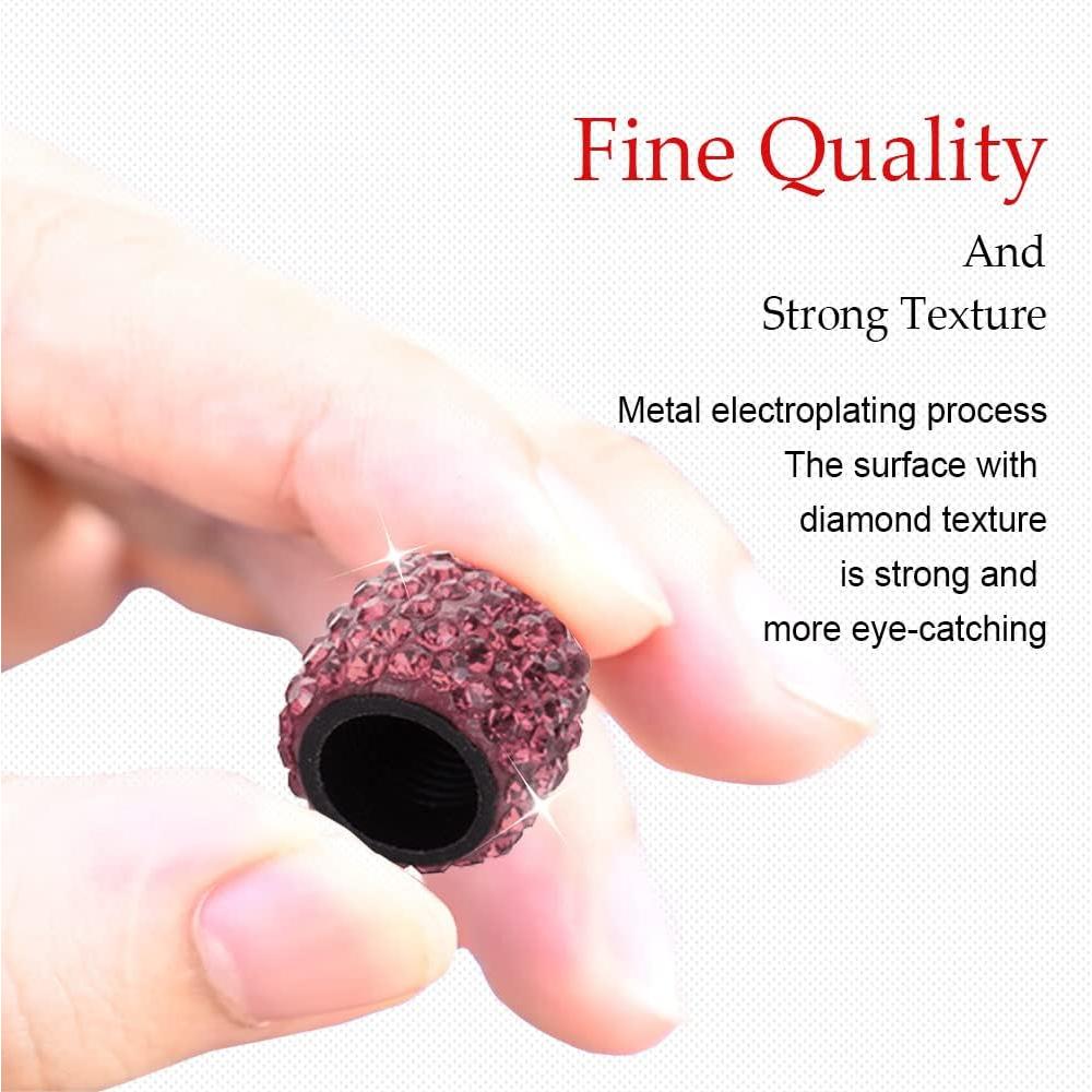 Paquete de 4 Tapas de Válvula Brillantes Deemars Rosa