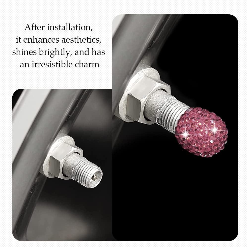 Paquete de 4 Tapas de Válvula Brillantes Deemars Rosa