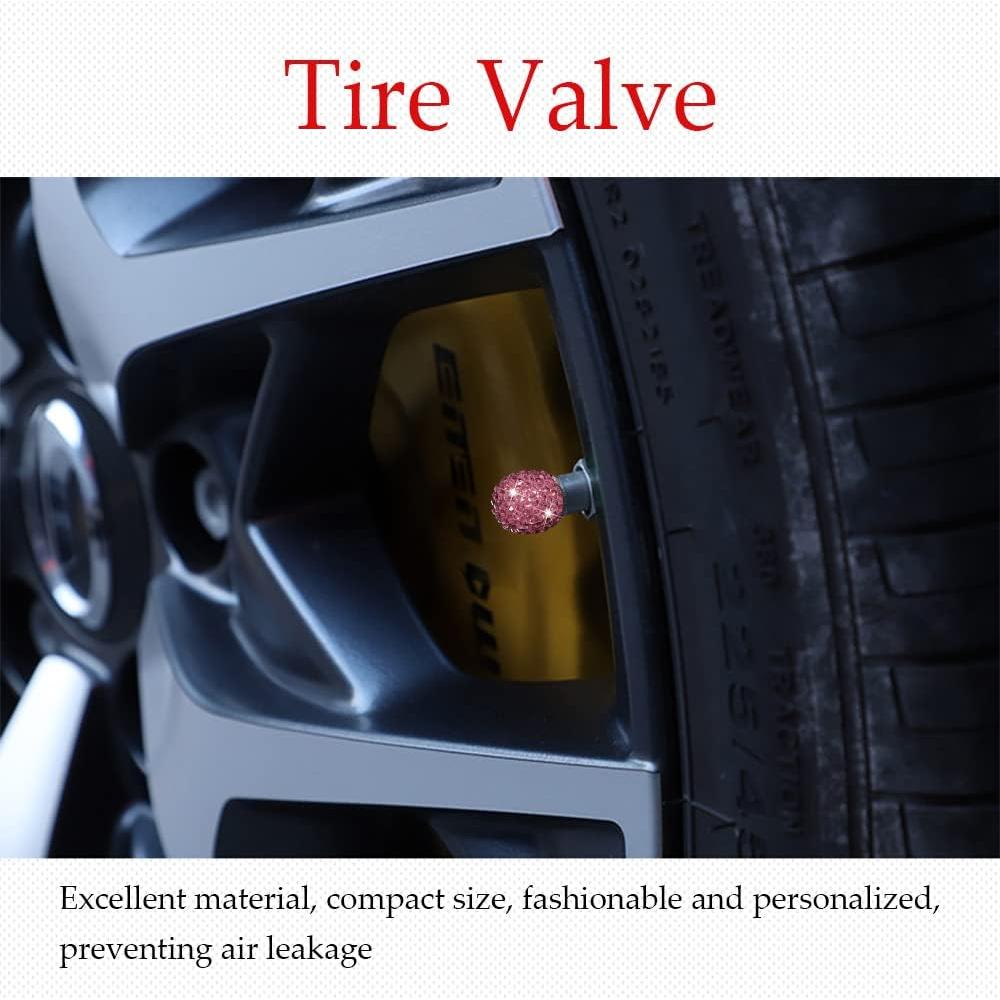 Paquete de 4 Tapas de Válvula Brillantes Deemars Rosa