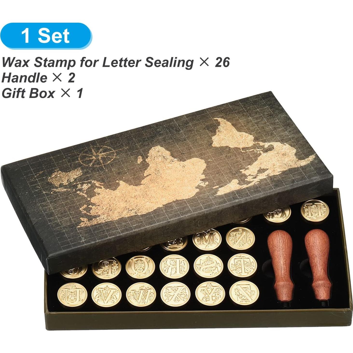 Kit de Sello de Cera PATIKIL Alfabeto 26 Letras Vintage