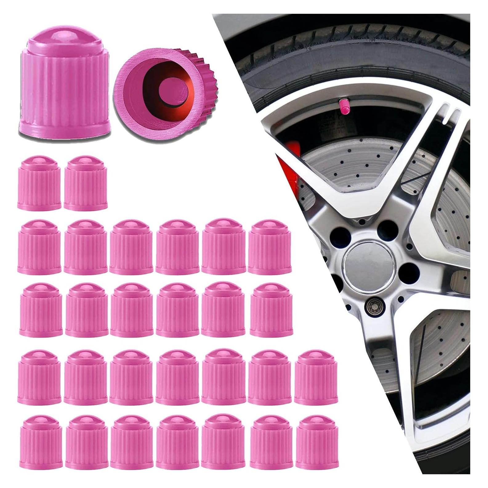 Tapas de Válvula de Neumático Piburth Rosa 30PCS Universal