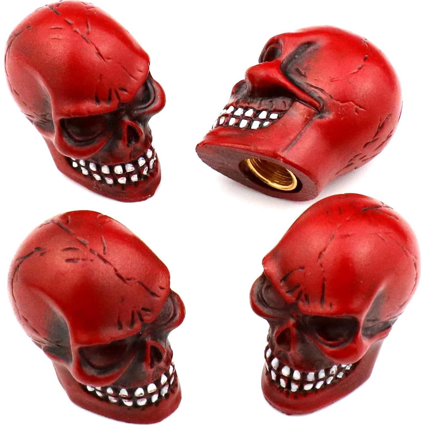 Tapas de Válvula de Neumáticos Bashineng 4 Pcs Rojo Universal