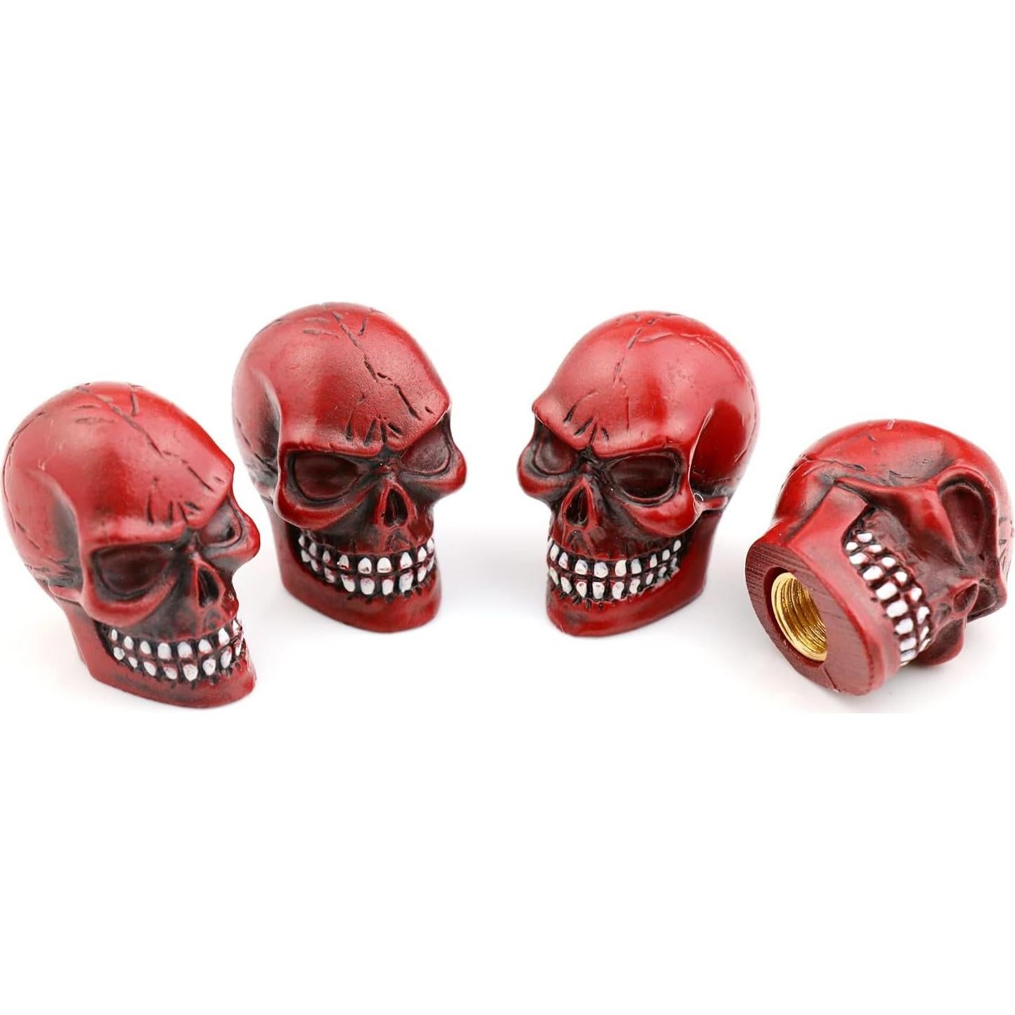 Tapas de Válvula de Neumáticos Bashineng 4 Pcs Rojo Universal