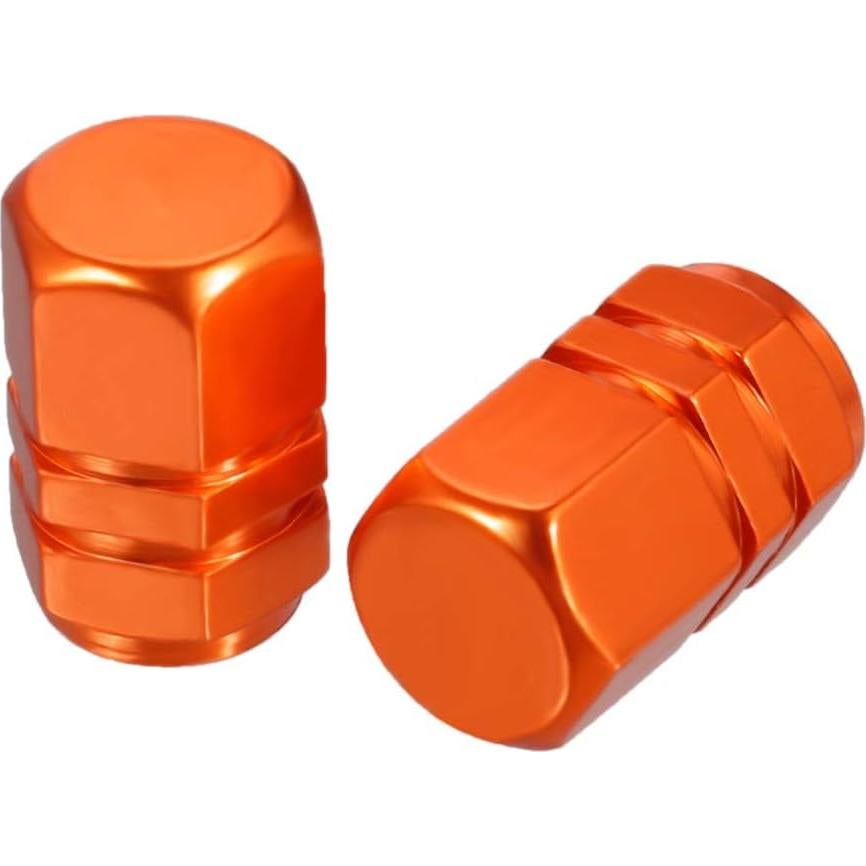 Tapas de Válvula de Neumático EBOOT 8 Piezas Naranjas Hexagonales