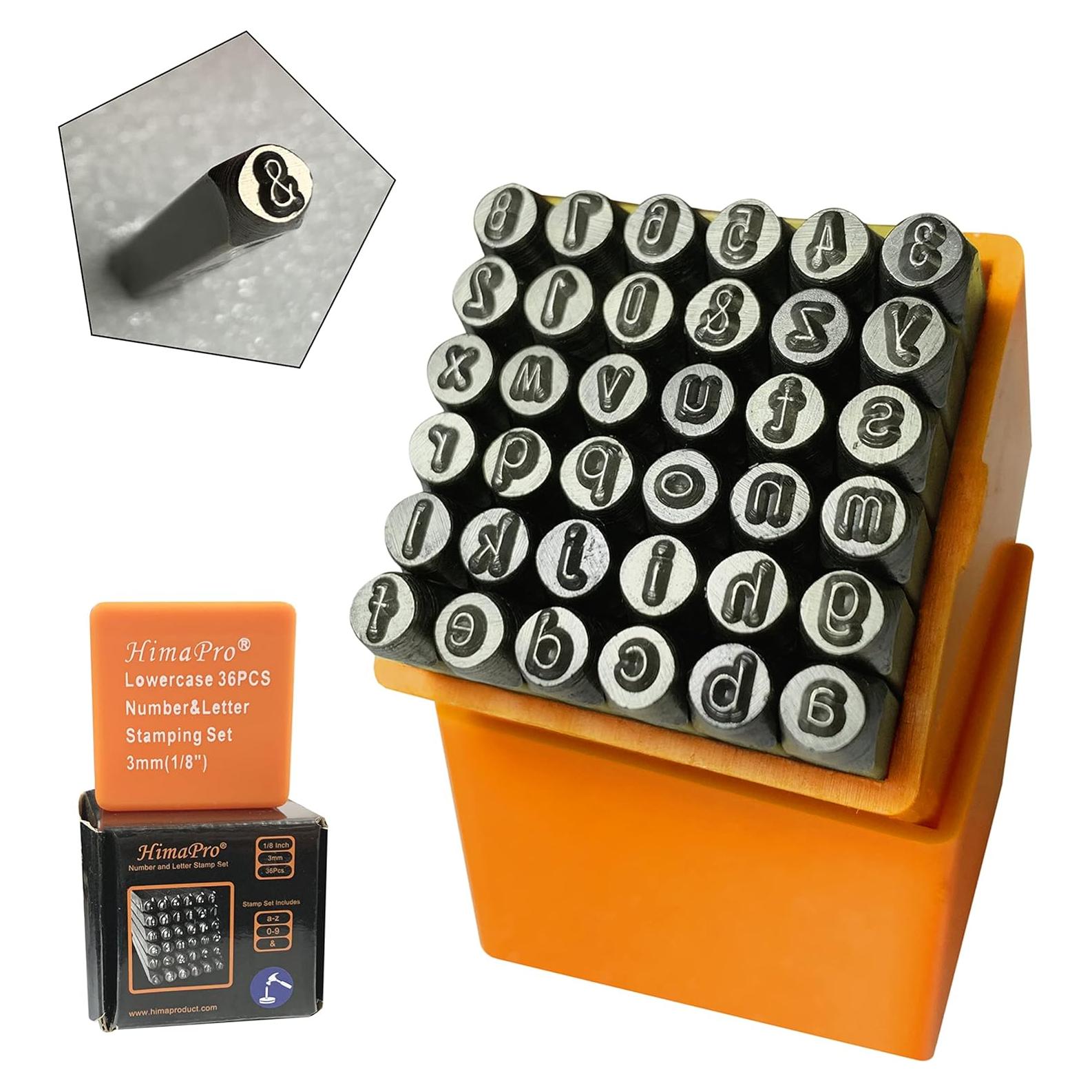 Juego de Sellos de Letras y Números HimaPro 36 Pcs 3mm