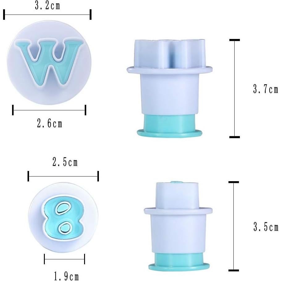 Cortadores de Letras y Números de Fondant Nuoda - 3 Juegos