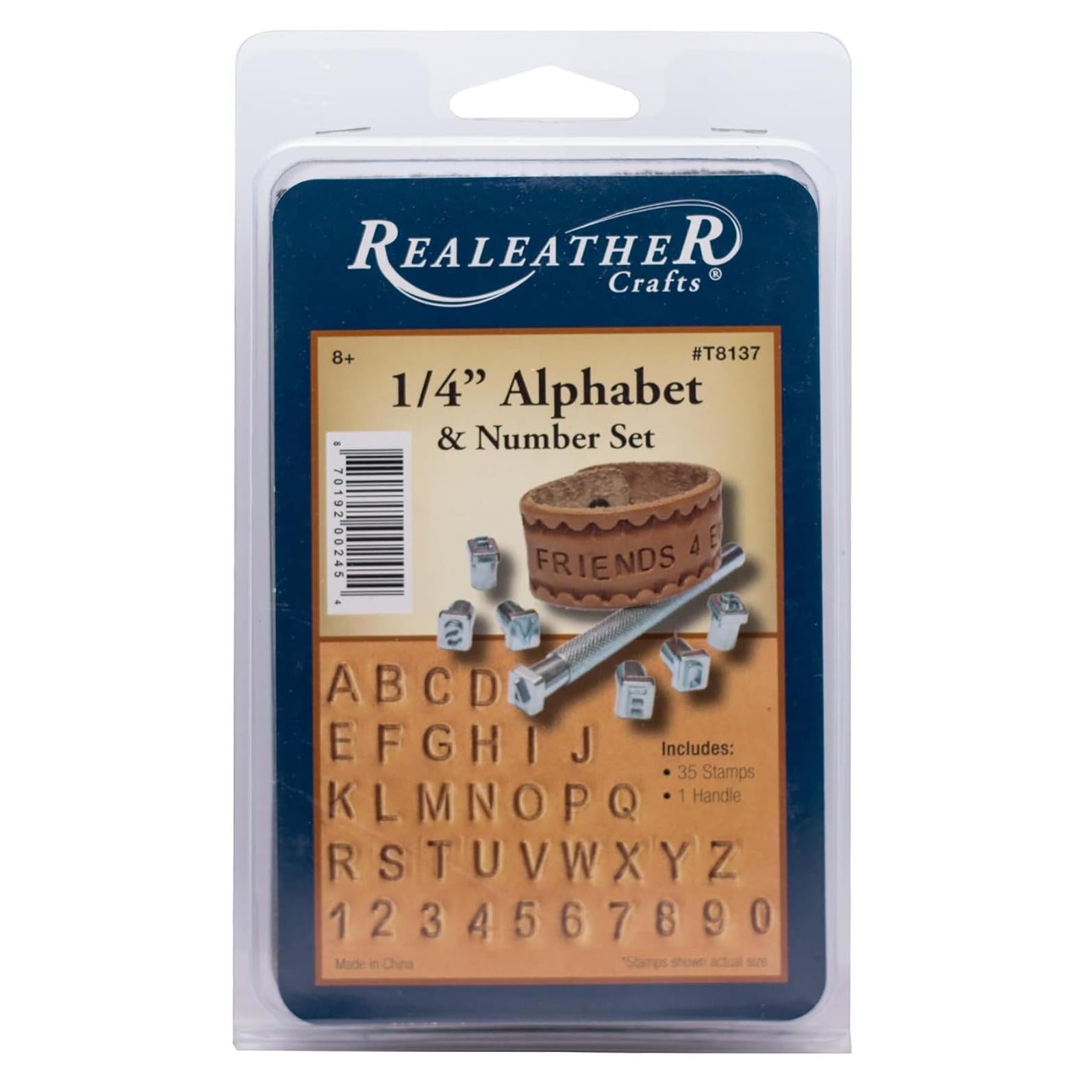 Juego de Sellos de Letras y Números Realeather 36 Piezas