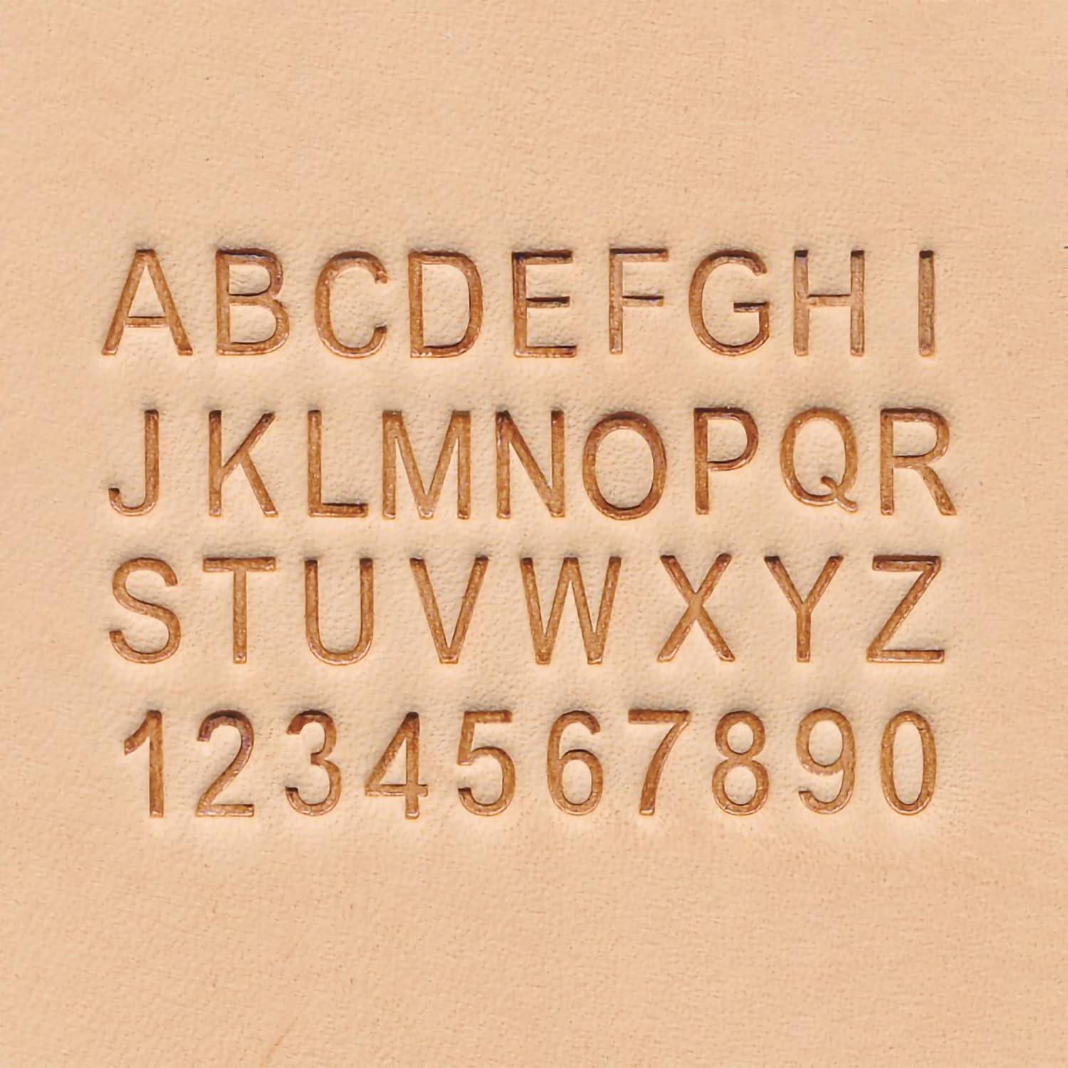 Juego de Sellos de Letras y Números Realeather 36 Piezas