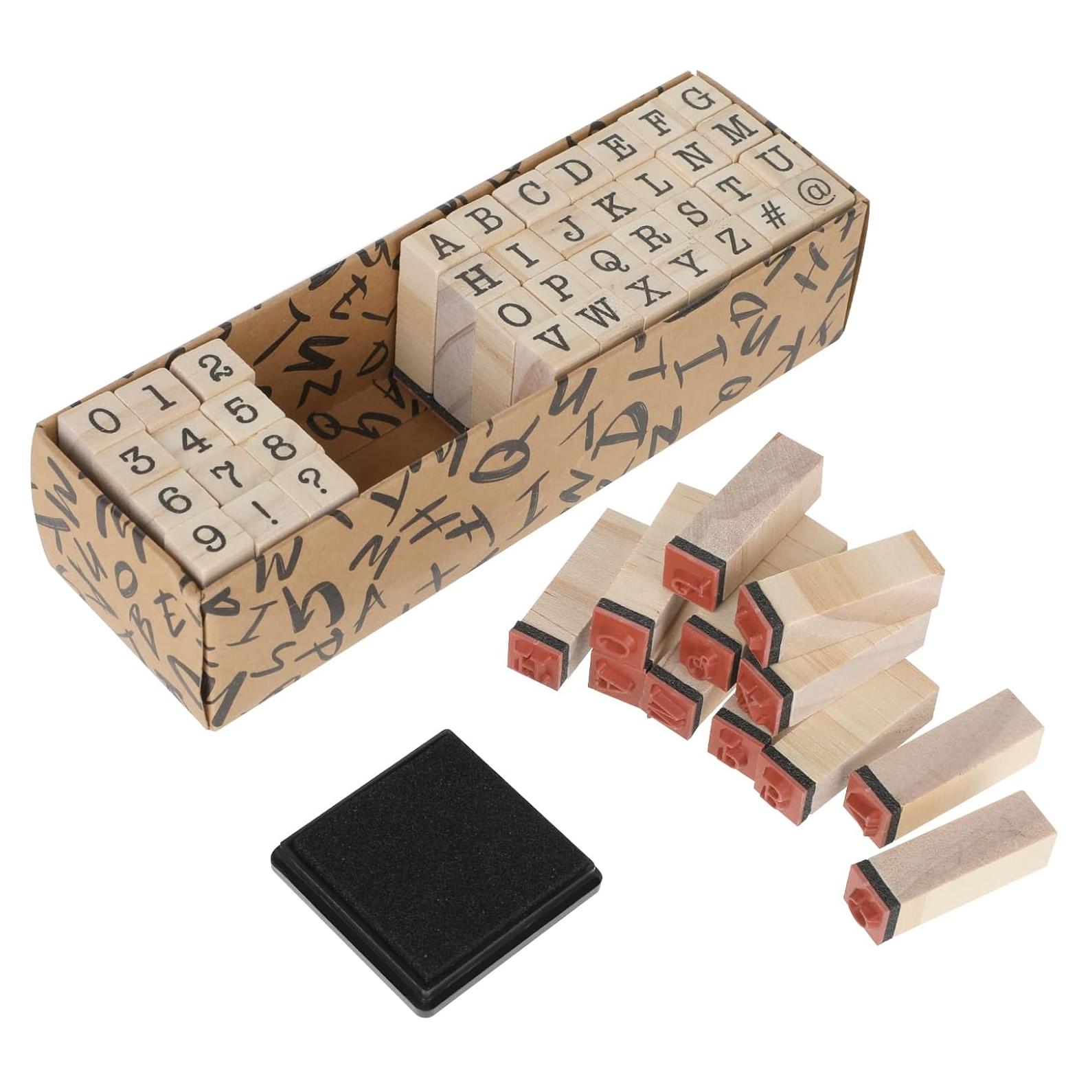 Set de Sellos de Goma Molain 40 Pcs Alfabeto y Números