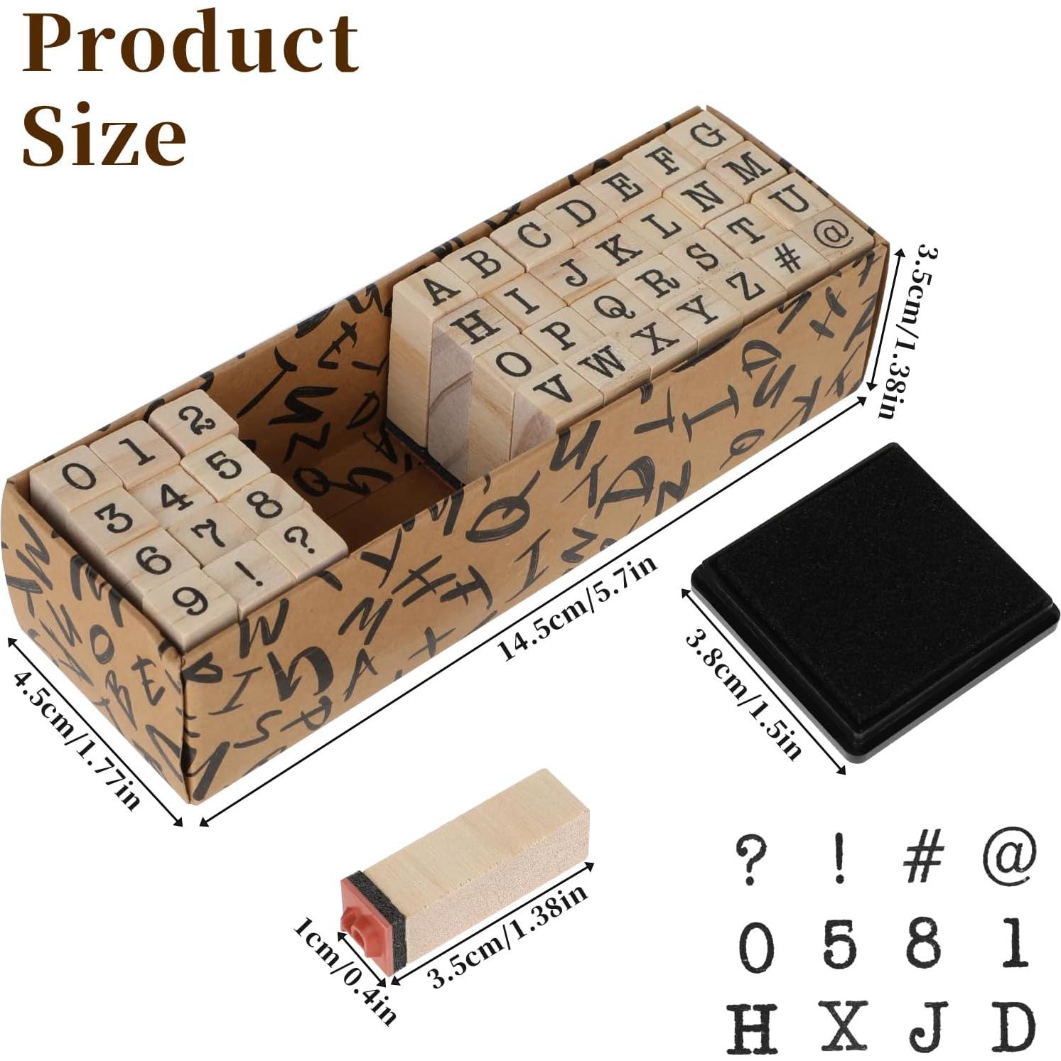 Set de Sellos de Goma Molain 40 Pcs Alfabeto y Números