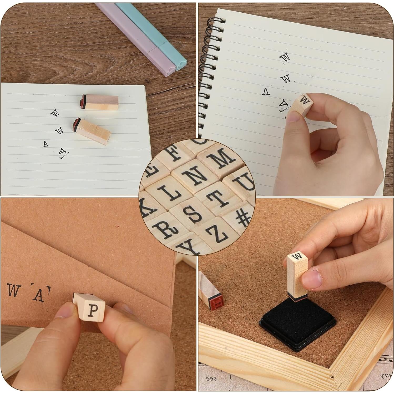 Set de Sellos de Goma Molain 40 Pcs Alfabeto y Números