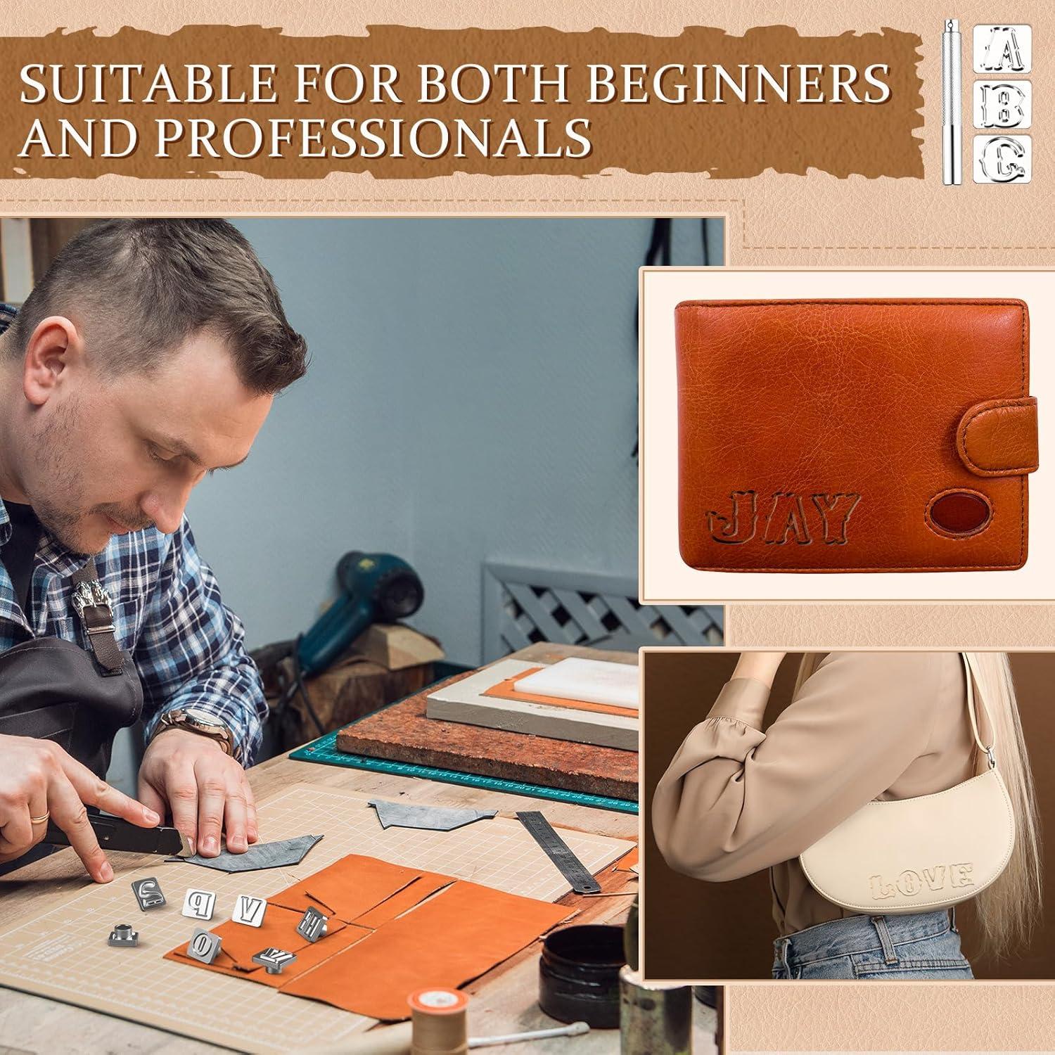 Kit de Estampado en Cuero 37 Pcs Humyoun - Letras y Números 19mm