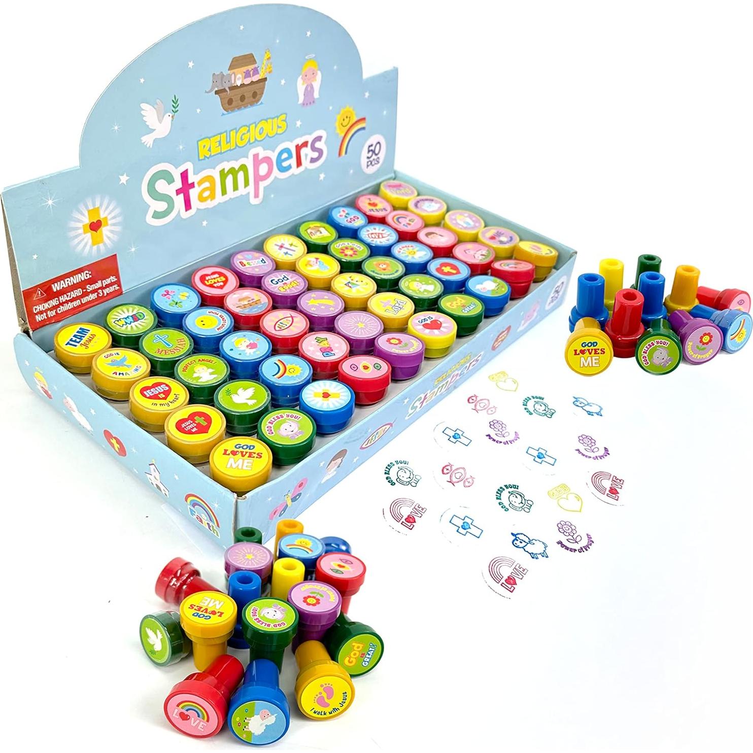 Sellos Religiosos Variados Tiny Mills - 50 Pcs para Niños