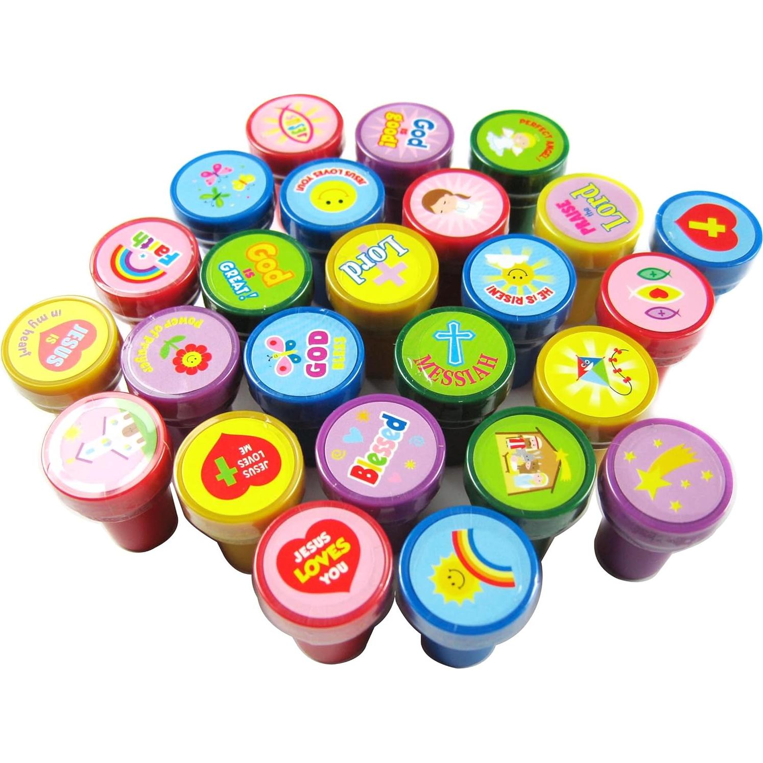 Sellos Religiosos Variados Tiny Mills - 50 Pcs para Niños