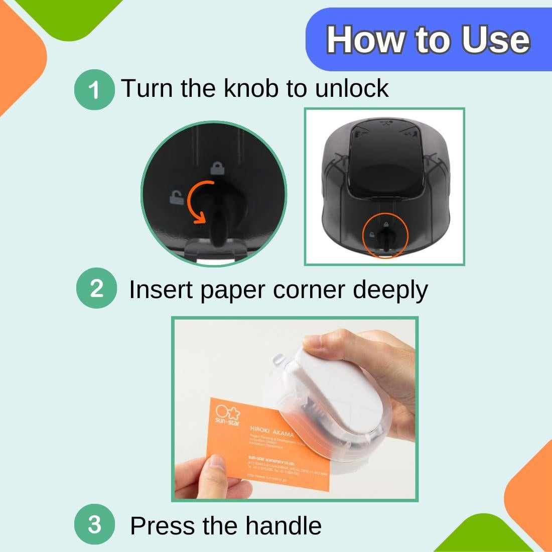 Cortador de esquinas Kadomaru PRO NEO Sunstar Negro 3 en 1