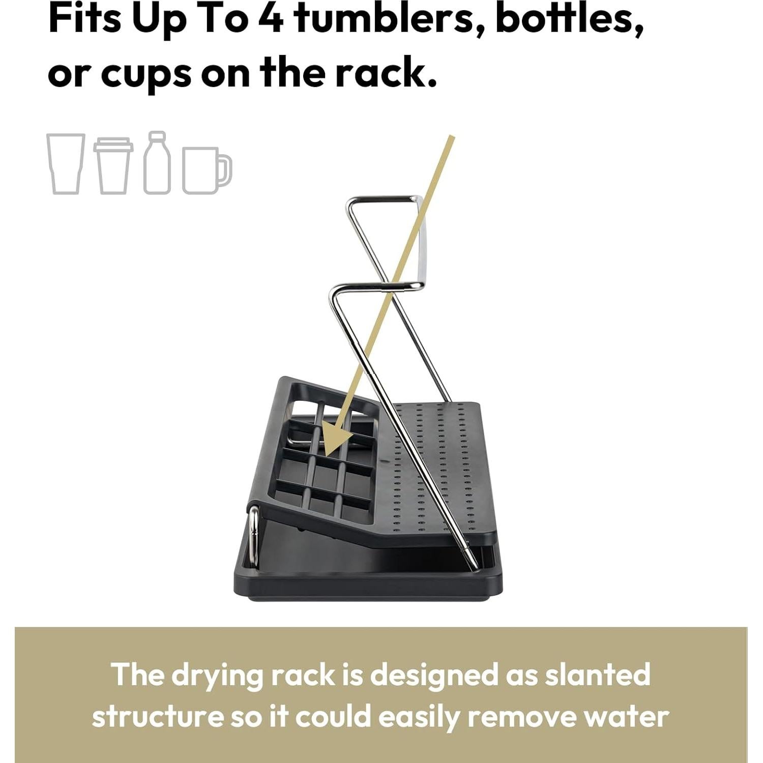 Soporte para Secar Botellas Carrotez - Negro, Polipropileno