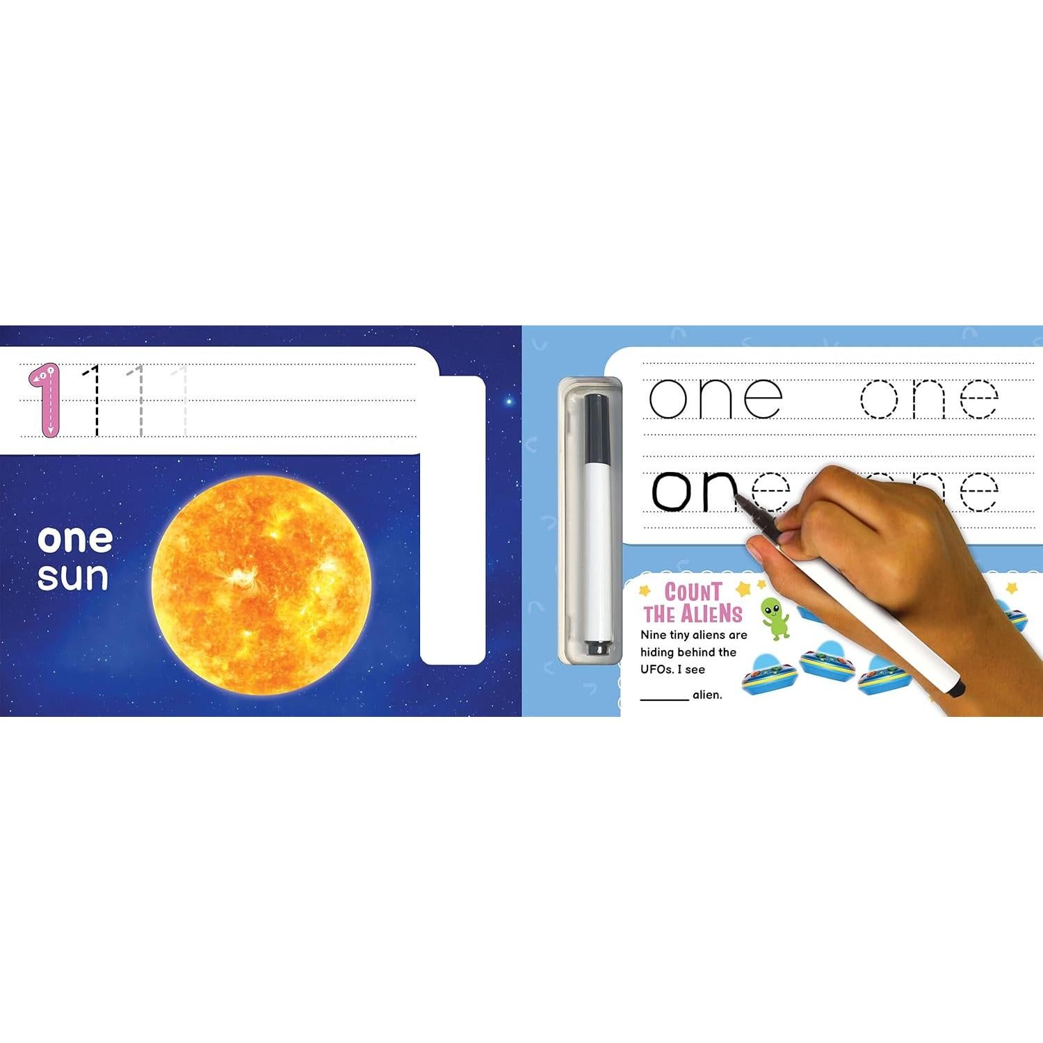 Little Hippo Books Space Counting Wipe Clean Preschool Workbooks and Activity Books for Kids Ages 3-5 | Tracing Books for Kids and Pre K Workbooks ... | Educational Children's Books & Kids Books