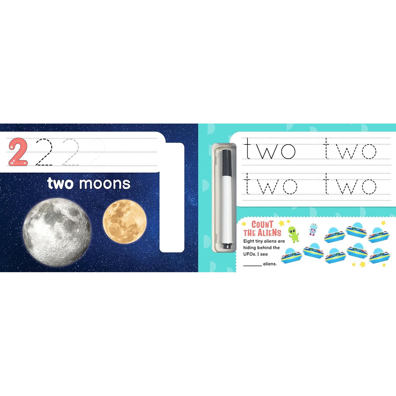 Little Hippo Books Space Counting Wipe Clean Preschool Workbooks and Activity Books for Kids Ages 3-5 | Tracing Books for Kids and Pre K Workbooks ... | Educational Children's Books & Kids Books