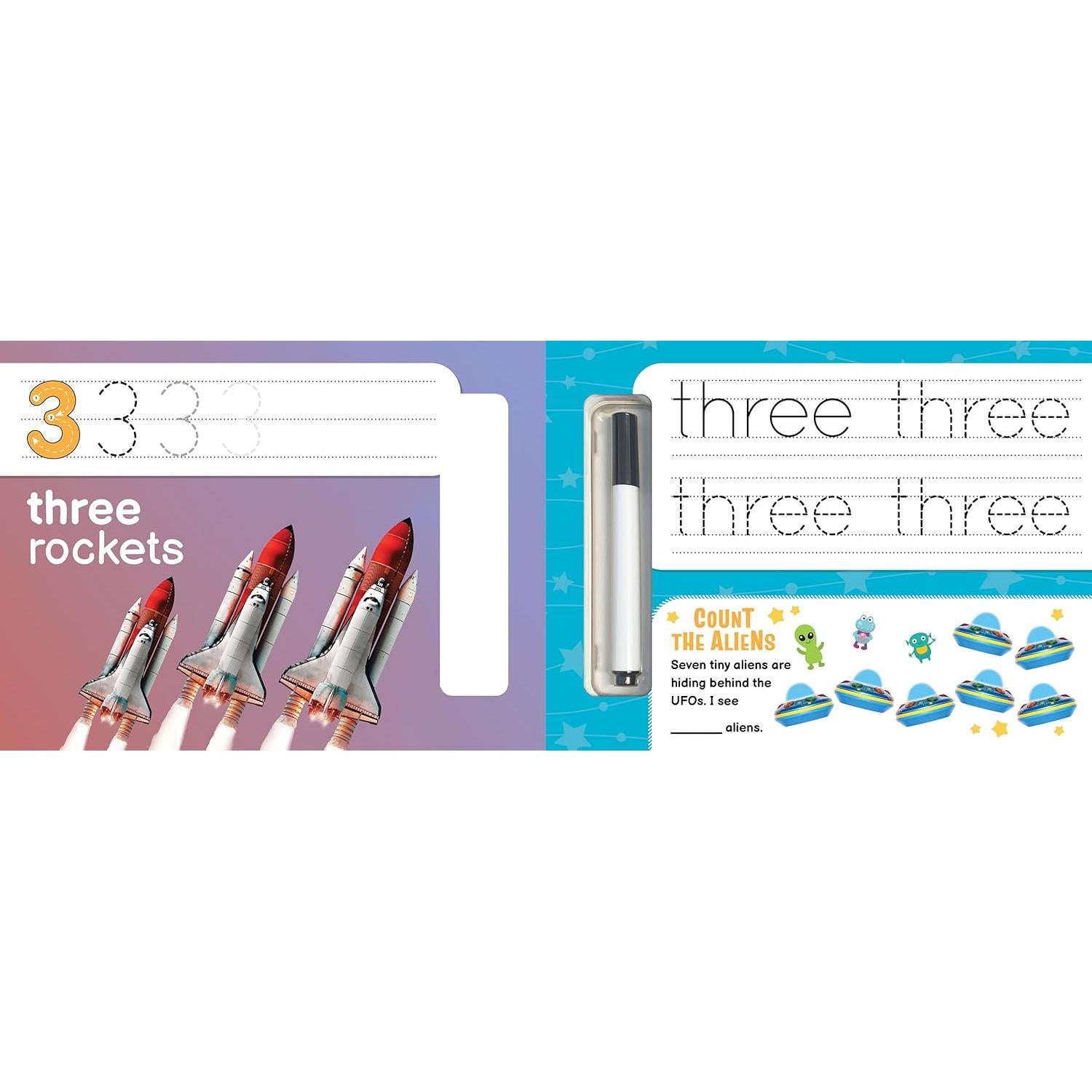 Little Hippo Books Space Counting Wipe Clean Preschool Workbooks and Activity Books for Kids Ages 3-5 | Tracing Books for Kids and Pre K Workbooks ... | Educational Children's Books & Kids Books