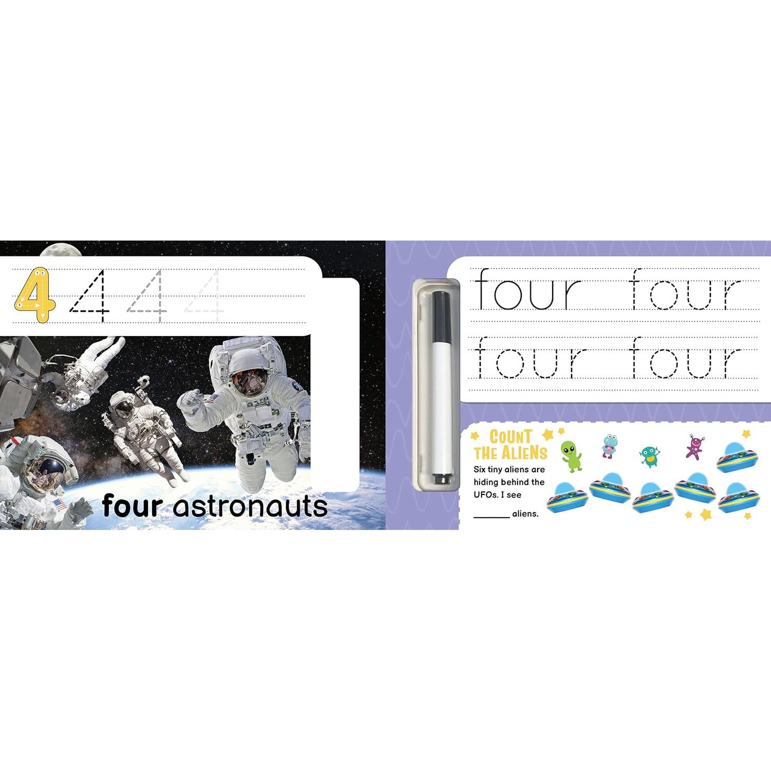 Little Hippo Books Space Counting Wipe Clean Preschool Workbooks and Activity Books for Kids Ages 3-5 | Tracing Books for Kids and Pre K Workbooks ... | Educational Children's Books & Kids Books