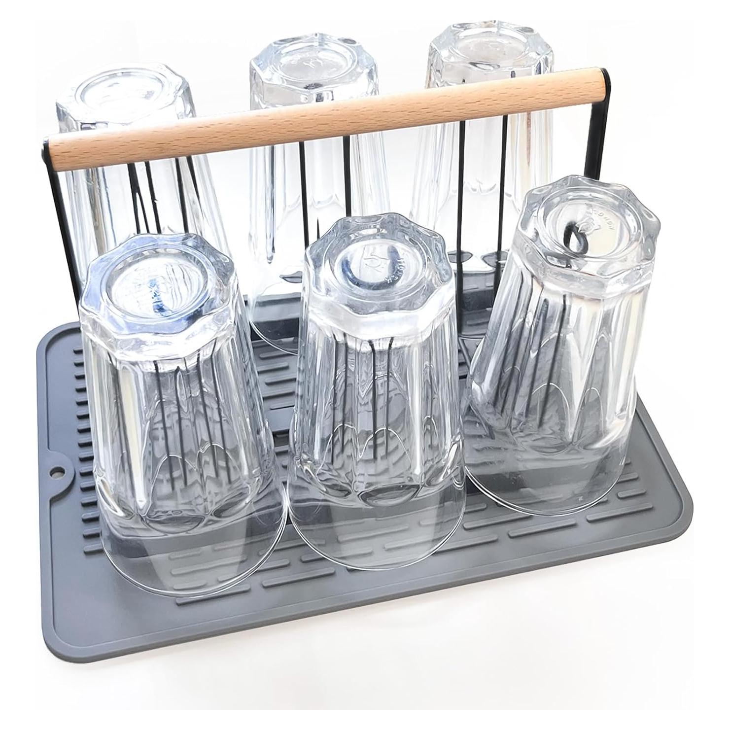 Soporte para Secar Tazas HAOYIJIA con 6 Ganchos Negro