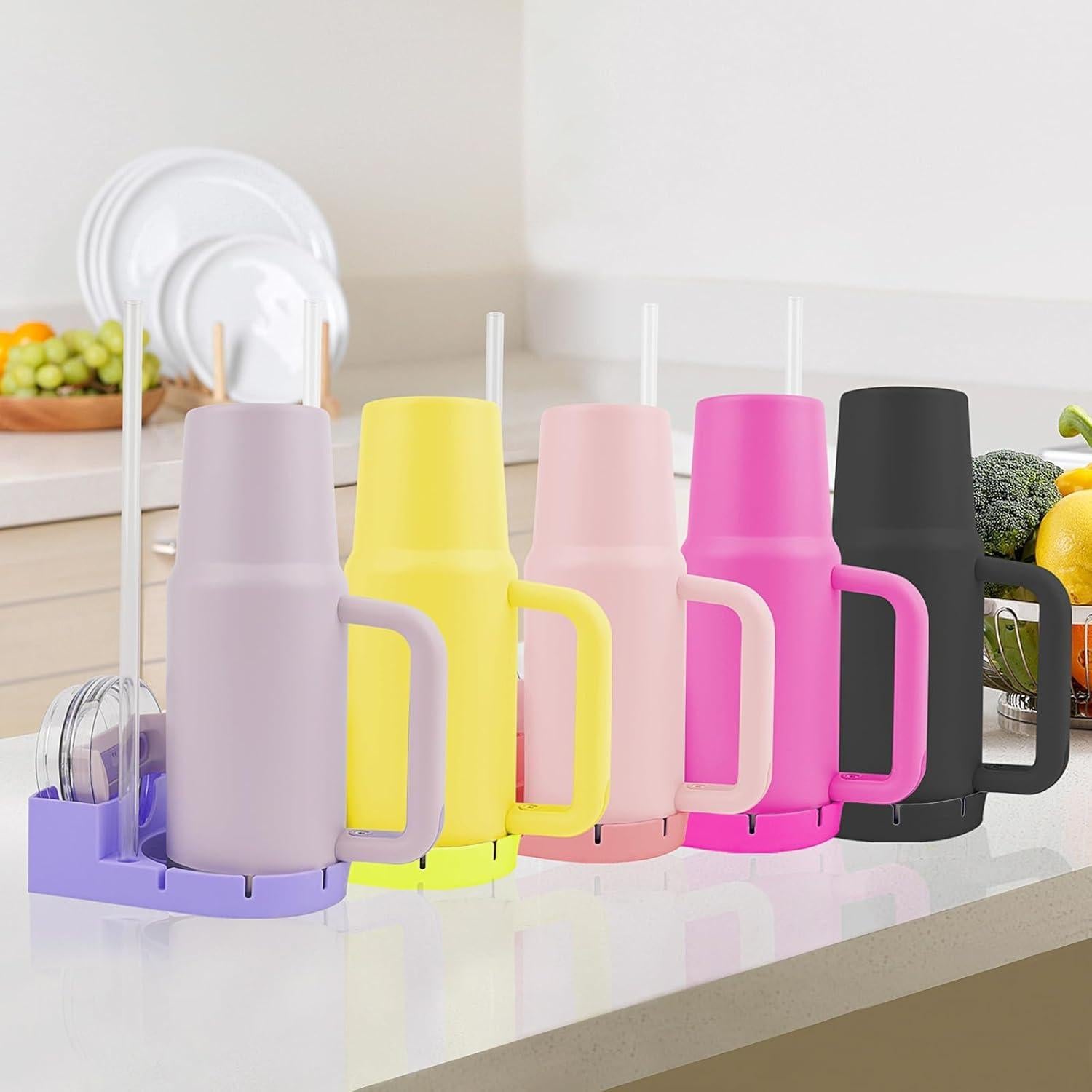 Soporte para Secado de Botellas y Vasos SISAYWEY Silicona Rosa