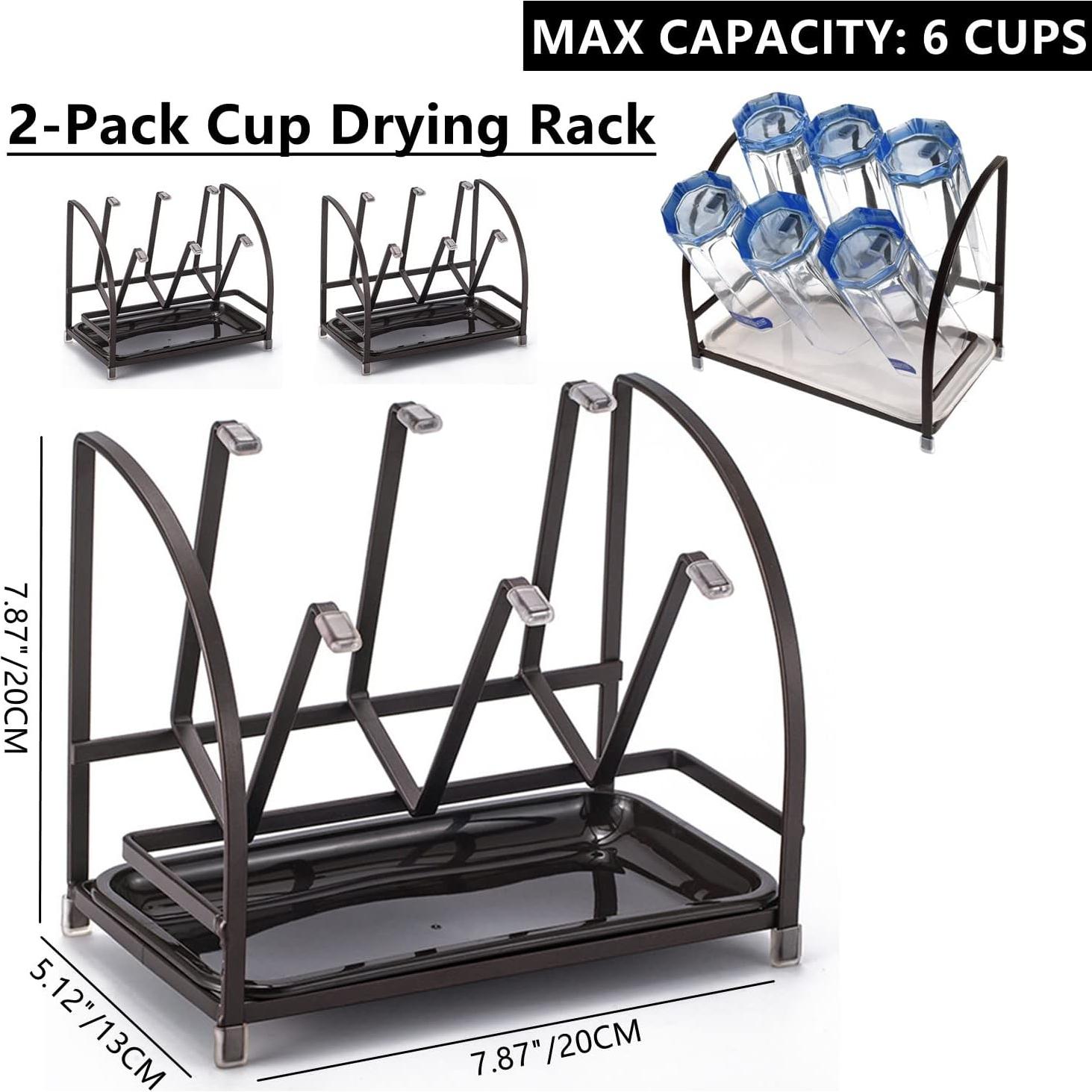 Soporte para Secado de Botellas de Vidrio RHBLME con Bandeja Drenaje