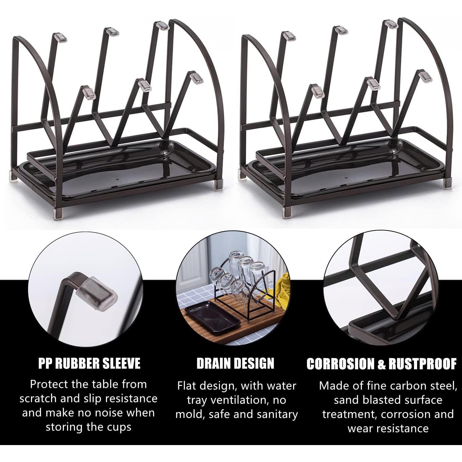 Soporte para Secado de Botellas de Vidrio RHBLME con Bandeja Drenaje