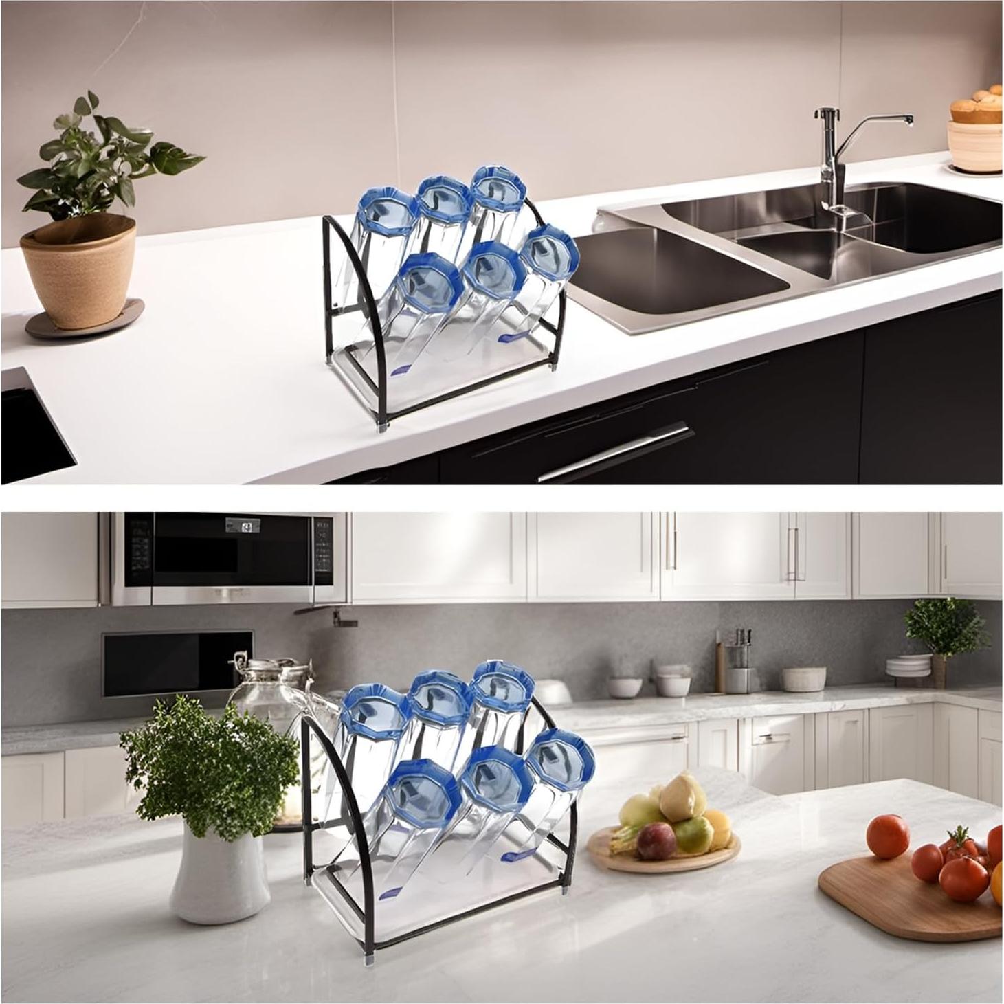 Soporte para Secado de Botellas de Vidrio RHBLME con Bandeja Drenaje