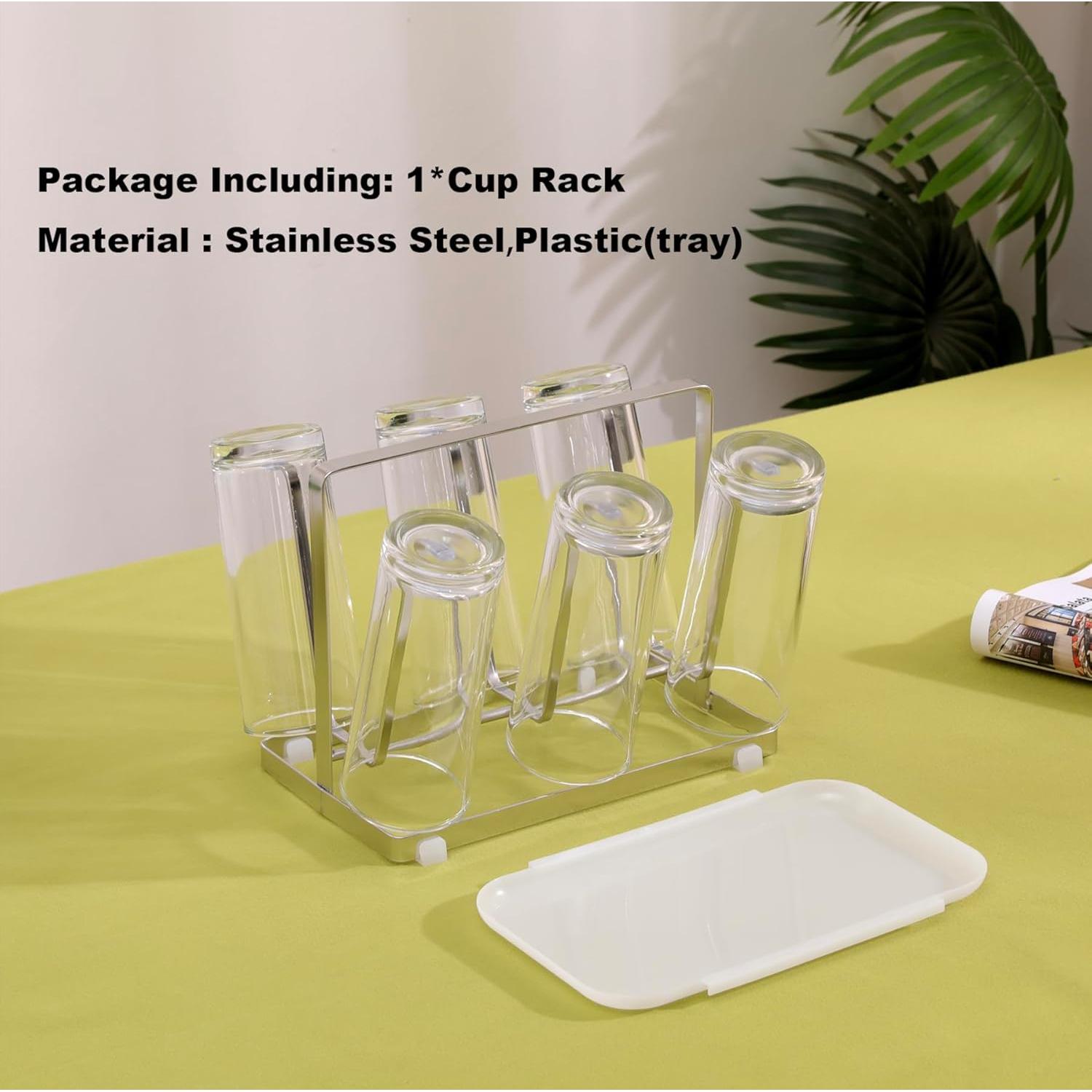 Soporte para Secar Tazas y Botellas POCHOIO Plateado 23x12.7x18.5cm