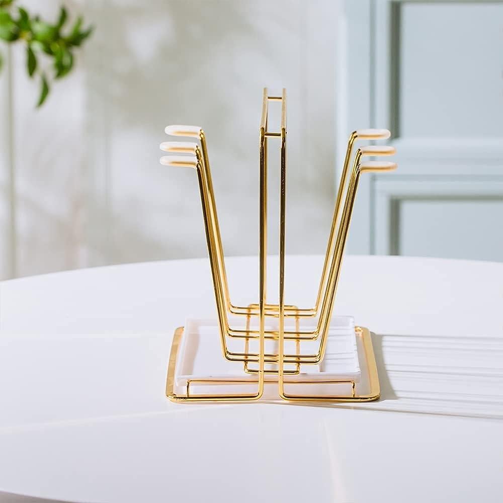 Soporte para Secar Tazas YISMAN Dorado 6 Ganchos Acero Inoxidable