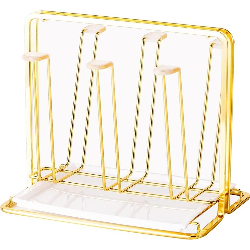 Soporte para Secar Tazas YISMAN Dorado 6 Ganchos Acero Inoxidable