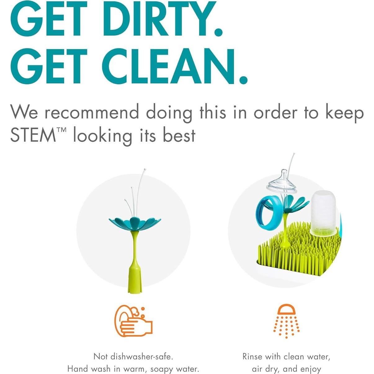 Soporte de Secado Boon Stem Tomy Verde y Blanco 23.5x9x9cm