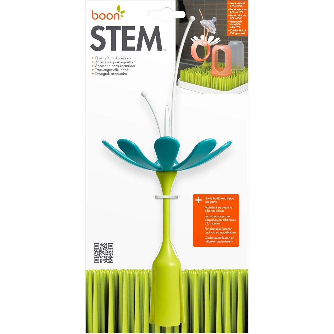 Soporte de Secado Boon Stem Tomy Verde y Blanco 23.5x9x9cm