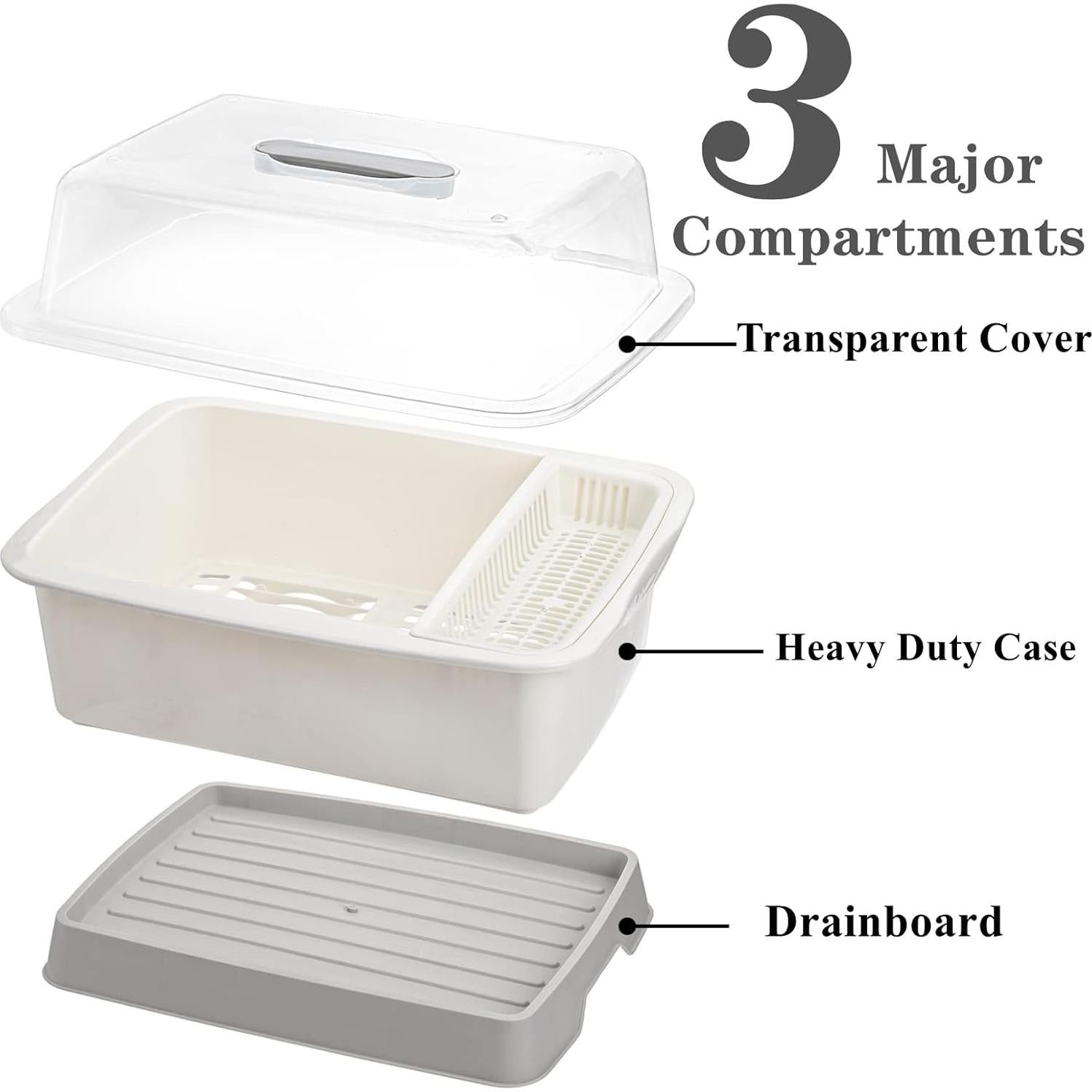 Escurridor de Platos Lyellfe Blanco con Bandeja Drenaje 38.1x27.9cm