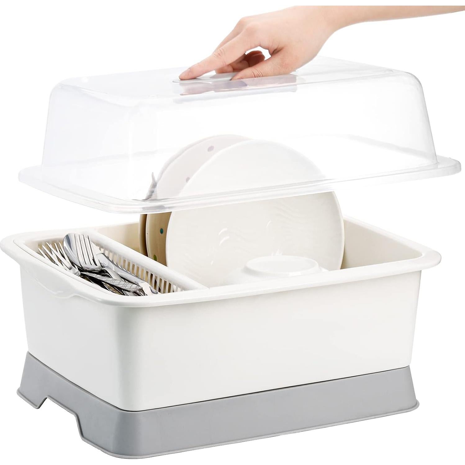 Escurridor de Platos Lyellfe Blanco con Bandeja Drenaje 38.1x27.9cm