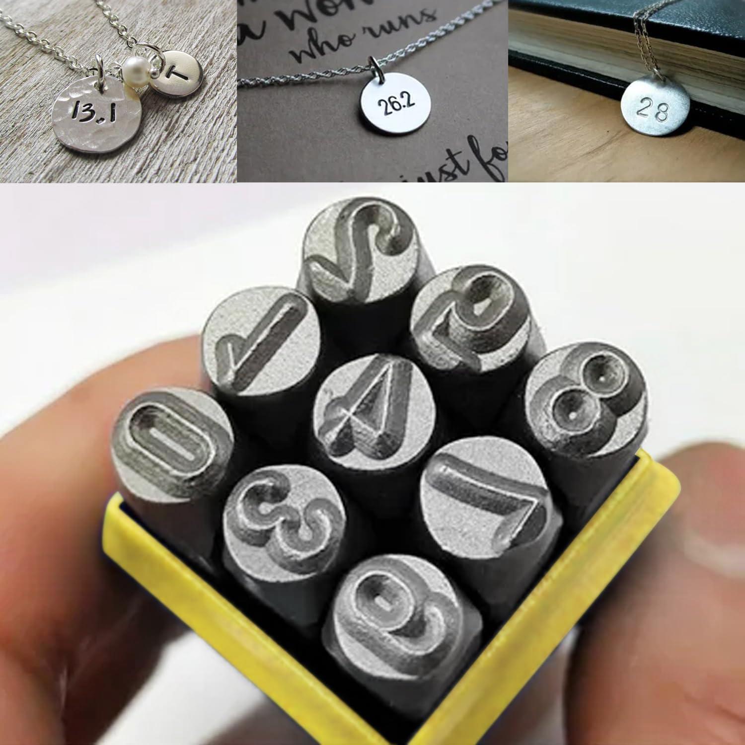 Juego de Sellos de Números Utoolmart 10mm Acero 45 para Joyería